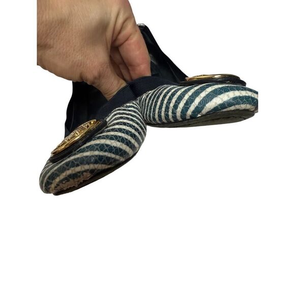 Tory Burch Caroline Striped Flats Sz. 9.5 - Picture 4 of 8